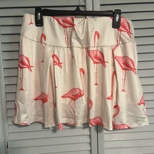 Elegant Flamingo Mini Skort- Cream and Pink